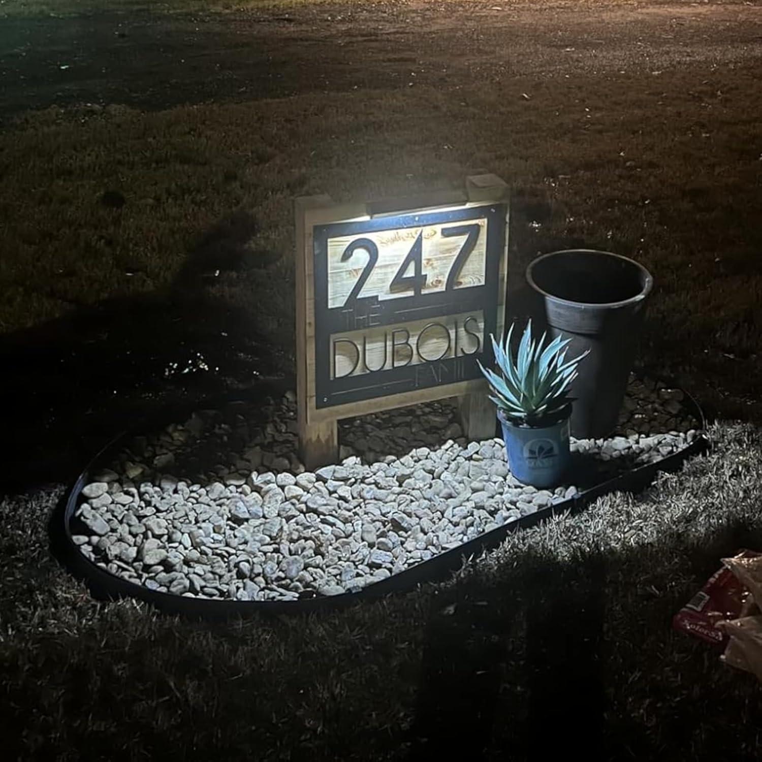 Warm White LED Solar Powered Outdoor Address Light