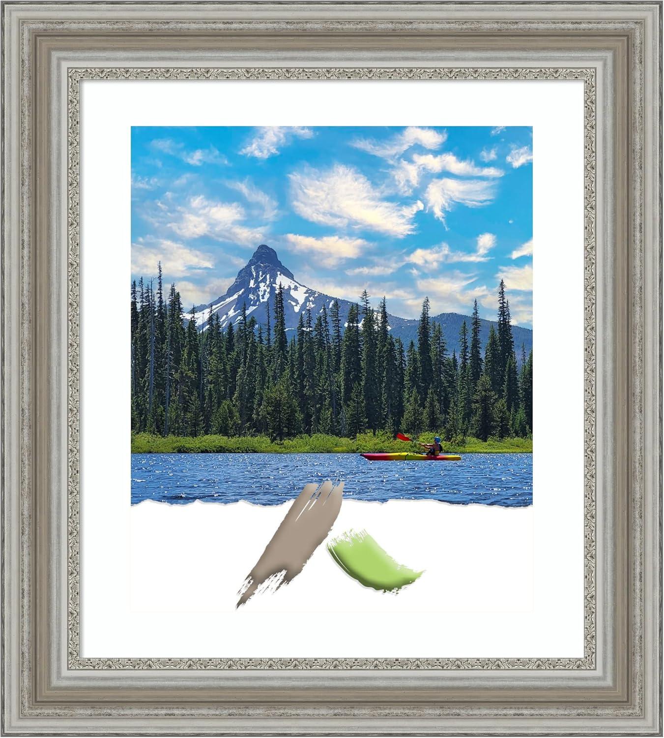 Amanti Art Parlor Silver Picture Frame Opening Size 20x24 in. (Matted To 16x20 in.)