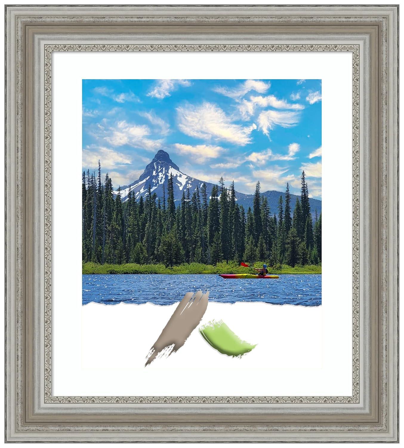 Amanti Art Parlor Silver Picture Frame Opening Size 20x24 in. (Matted To 16x20 in.)