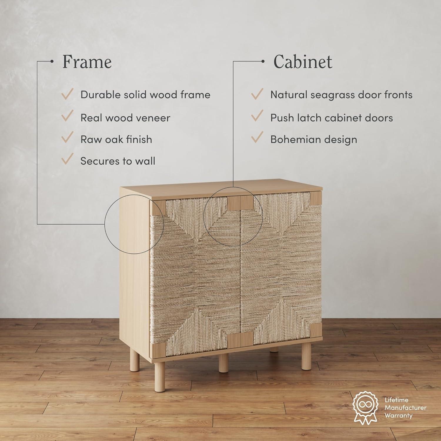 Shellie 31.4'' Tall Solid Wood 2 - Door Accent Cabinet