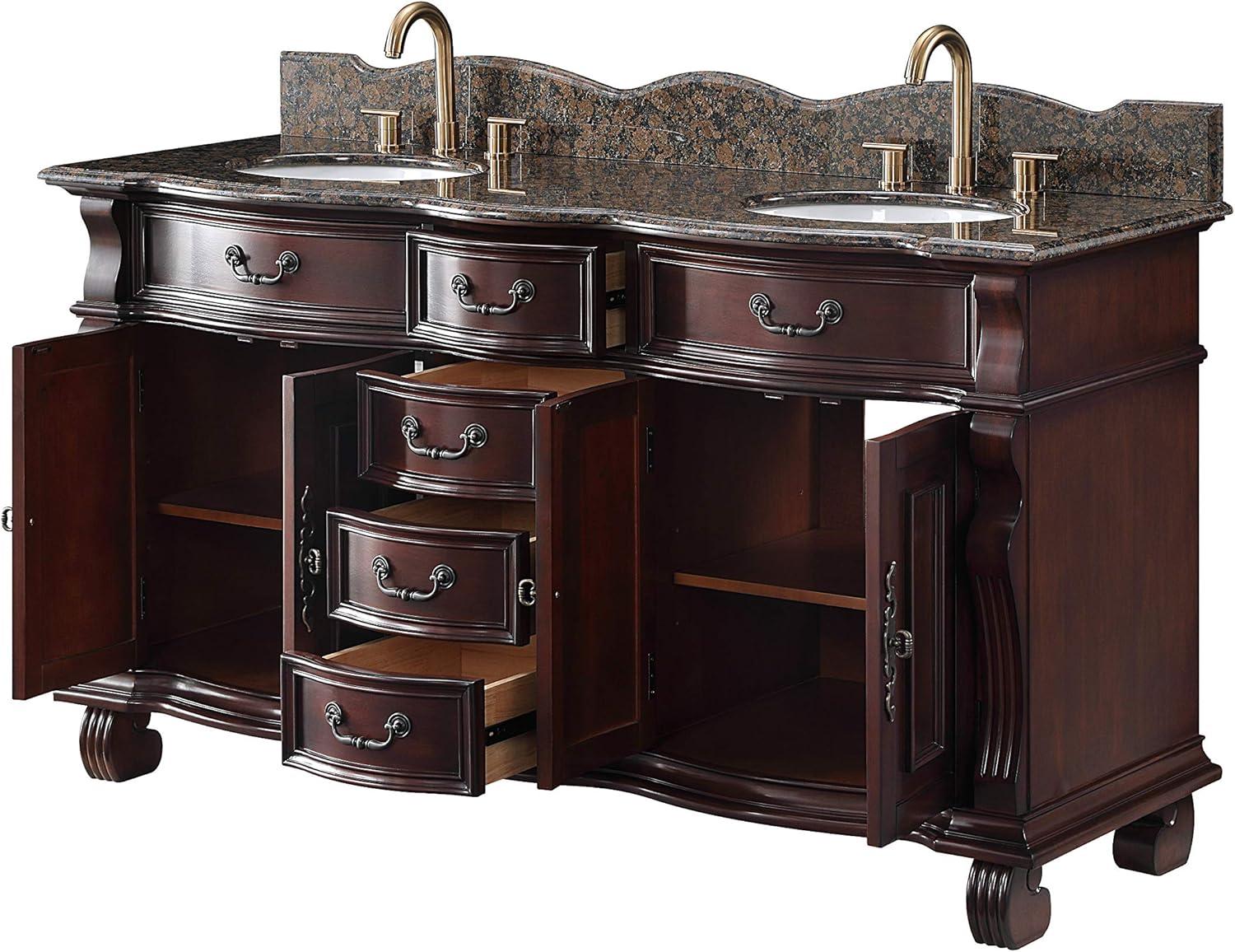 64" Timeless Classic style Hopkinton Double Sink Bathroom Vanity