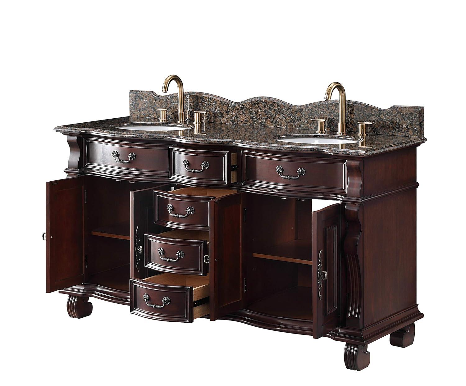 64" Timeless Classic style Hopkinton Double Sink Bathroom Vanity