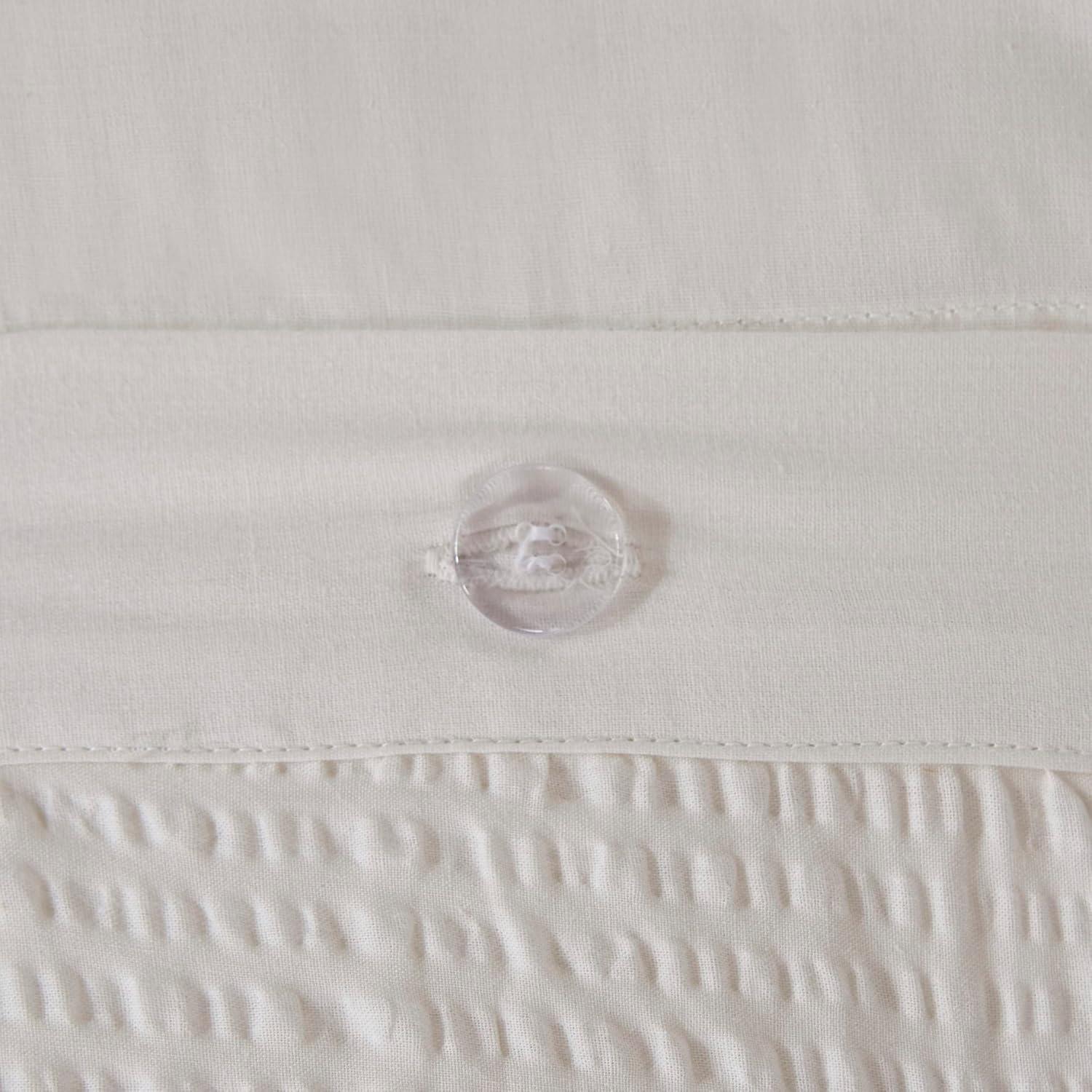 Madison Park Roselle King/California King 3pc Cotton Seersucker Duvet Cover Set Ivory: Lightweight Fabric, OEKO-TEX Certified