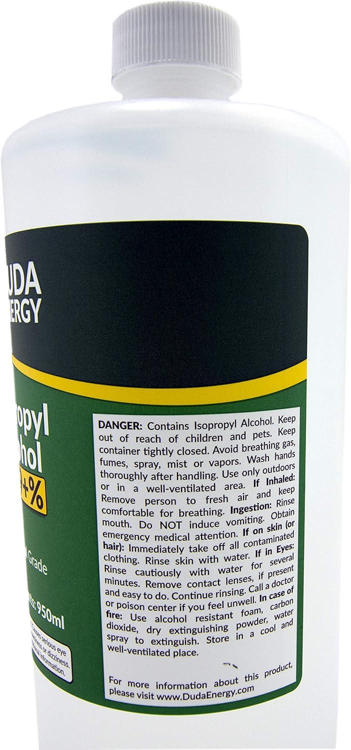 Industrial Grade Clear Isopropyl Alcohol Bottles, 99.9% Pure, 256.8 Fl Oz