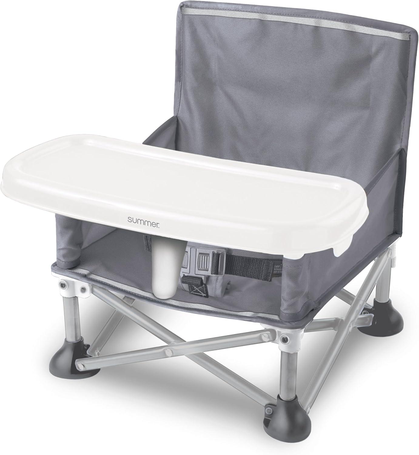 Summer by Ingenuity Pop 'N Sit Portable Infant Booster Seat, Grey, 6+ Months
