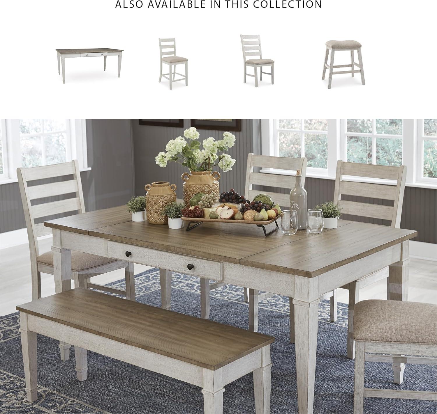 Signature Design by Ashley Casual Skempton Dining Table, White/Light Brown
