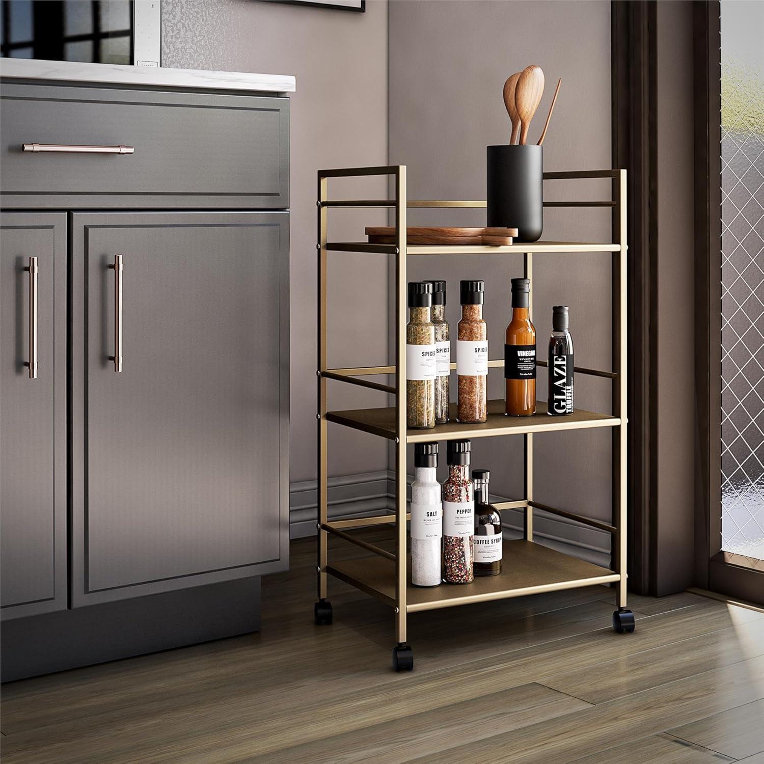 Novogratz Helix Metal Bar Cart