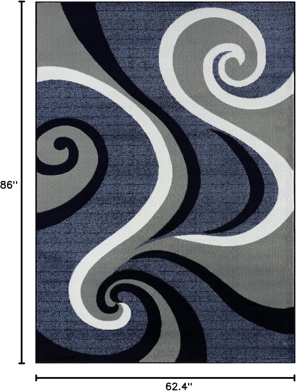 Luxe Weavers Contemporary Abstract Geometric Swirl Area Rug