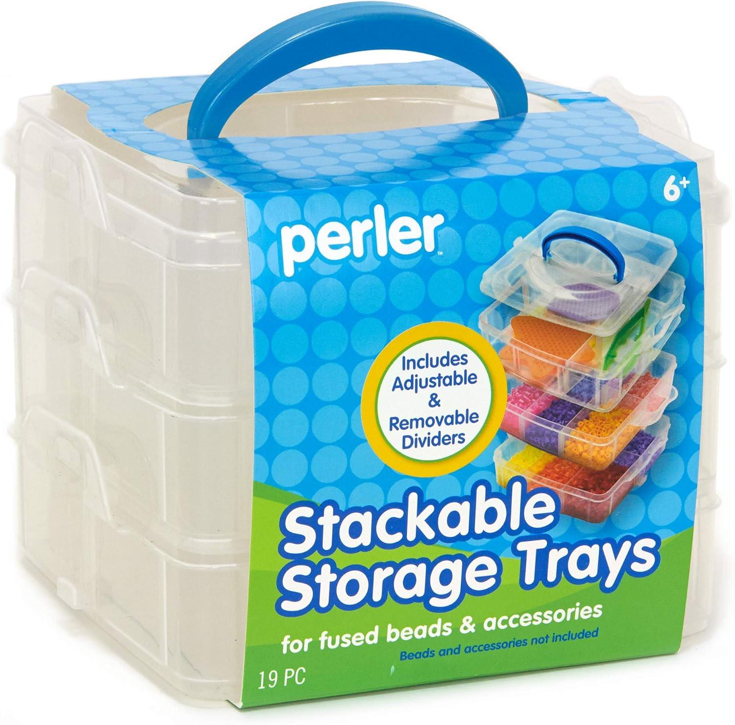 Perler Bead Storage Stackable Trays Square, Includes 3 Trays