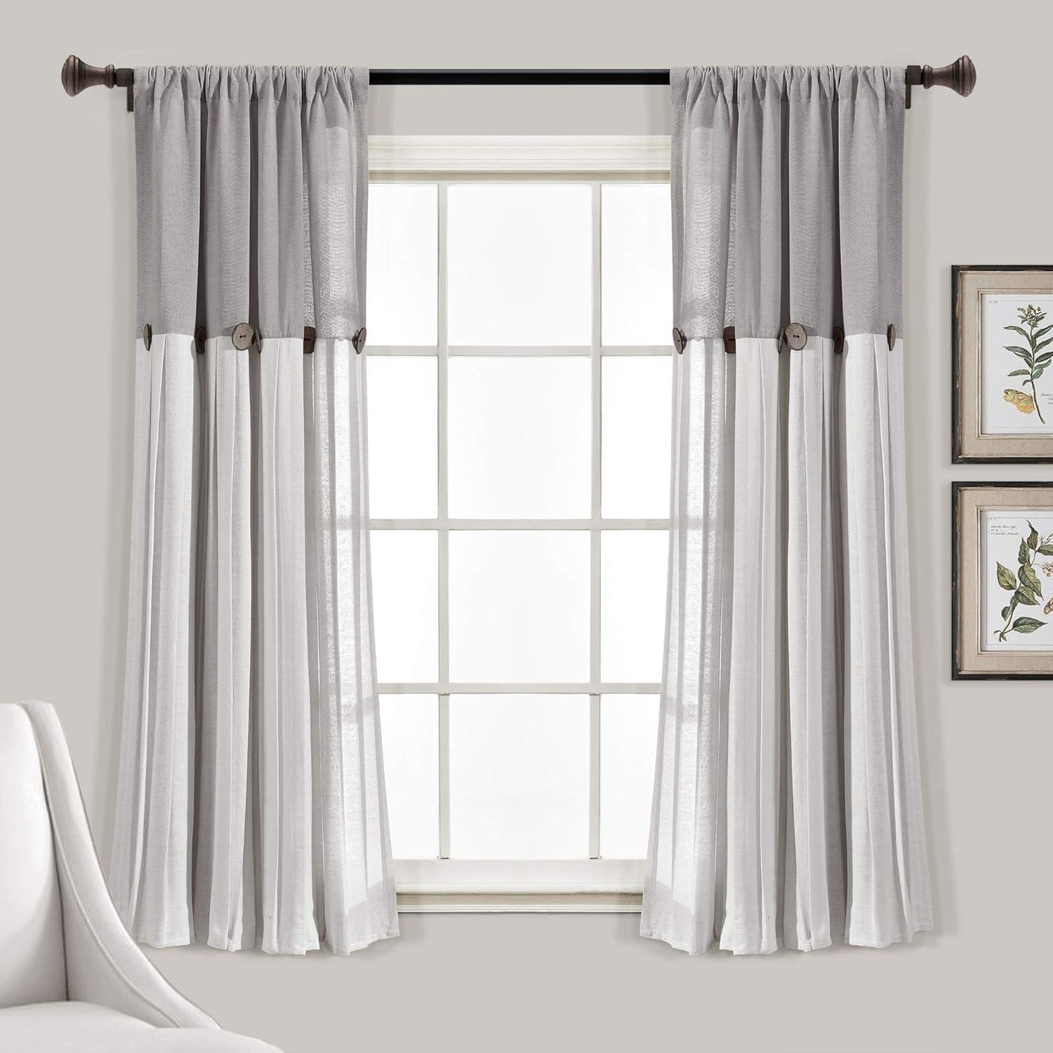 Lush Decor Semi Sheer Curtain Single Panel