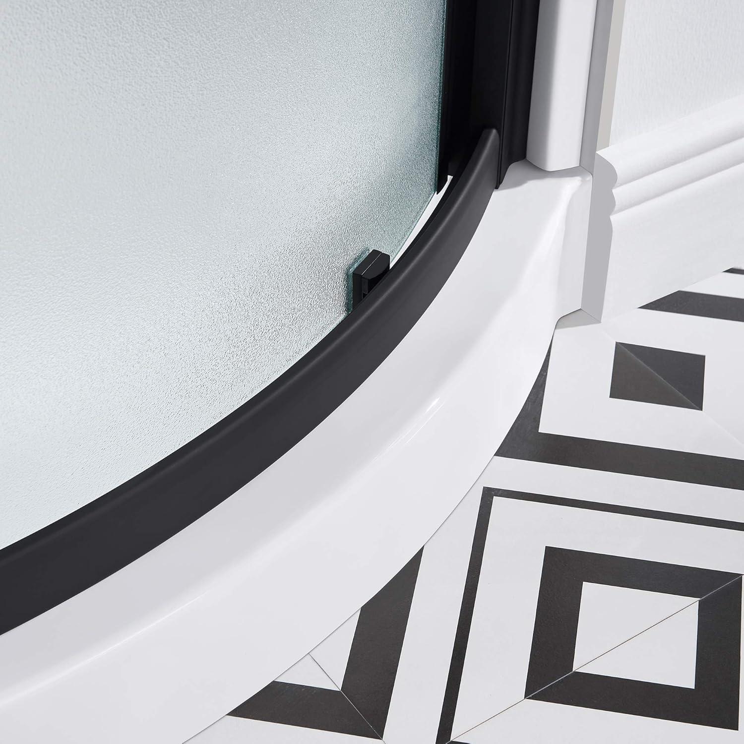 OVE Decors Breeze 33 in. Round Shower Kit w/ Frosted, Base, Wall