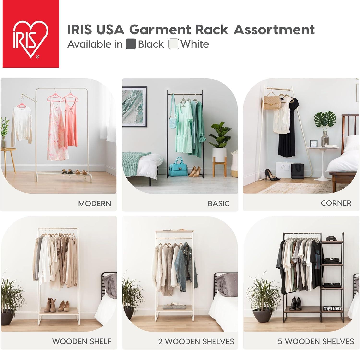 IRIS USA Free-Standing Clothing Rack, Metal Garment Rack