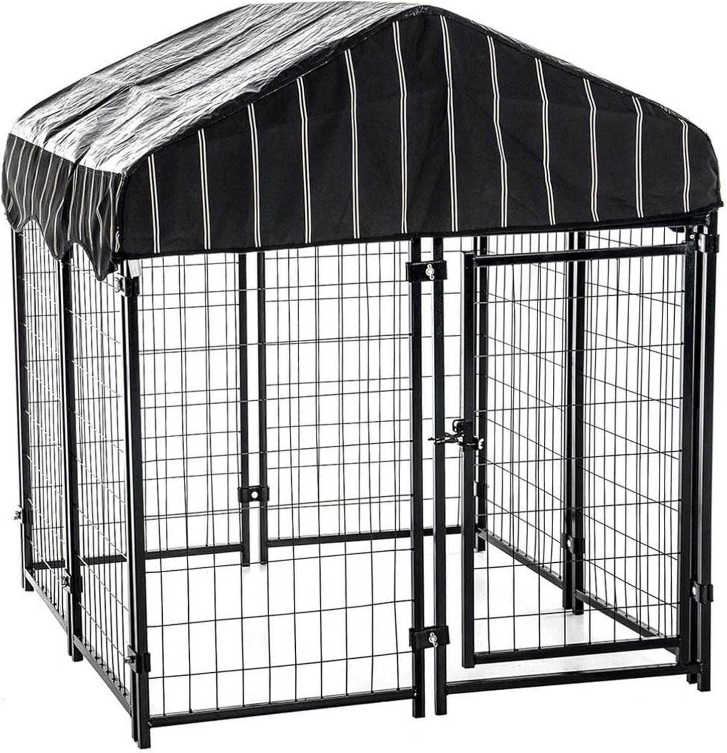 Lucky Dog 4' x 4' x 4.5' Covered Wire Dog Fence Kennel Pet Play Pen (2 Pack)
