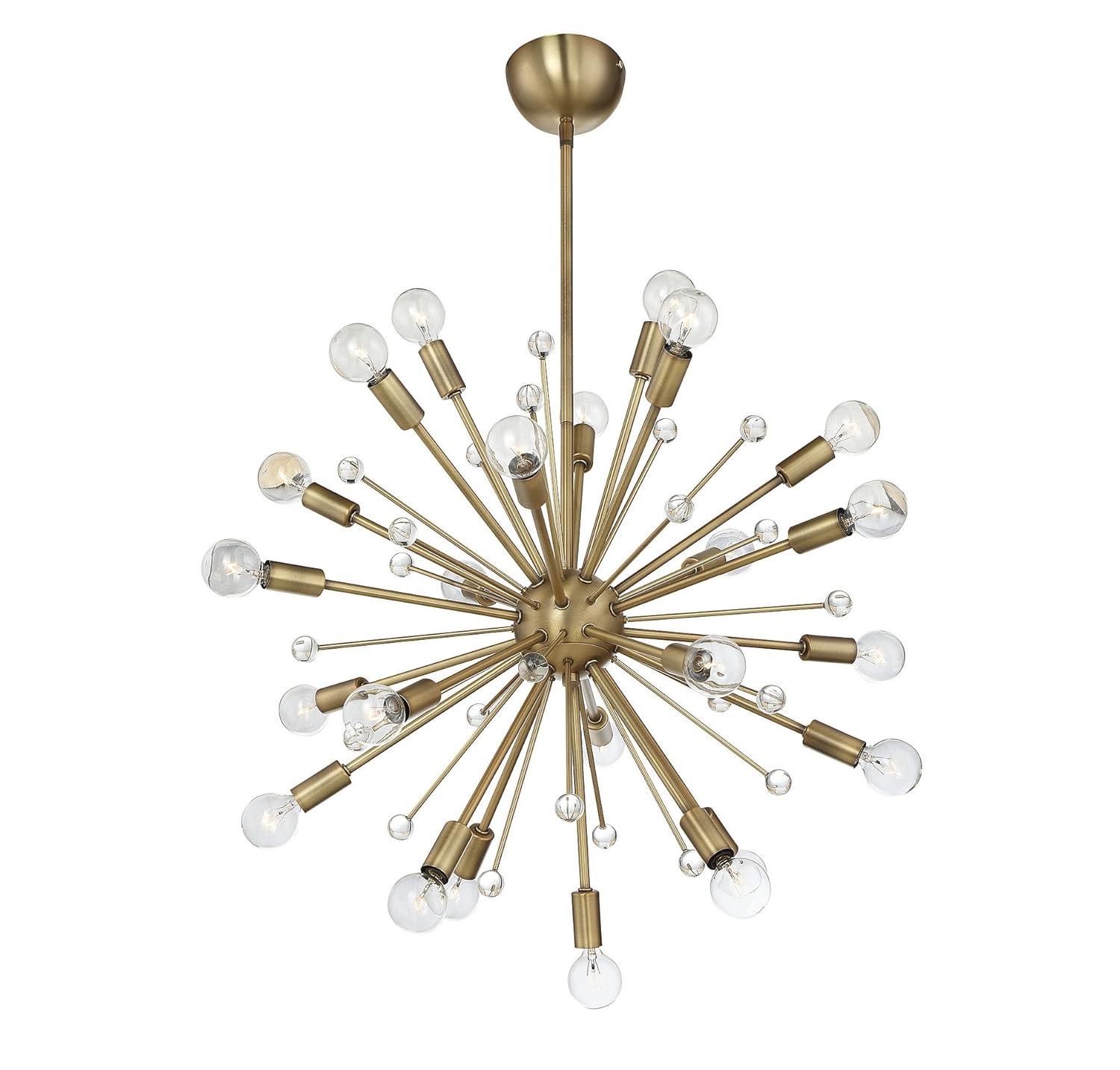 24 Light Metal Dimmable Sputnik Chandelier