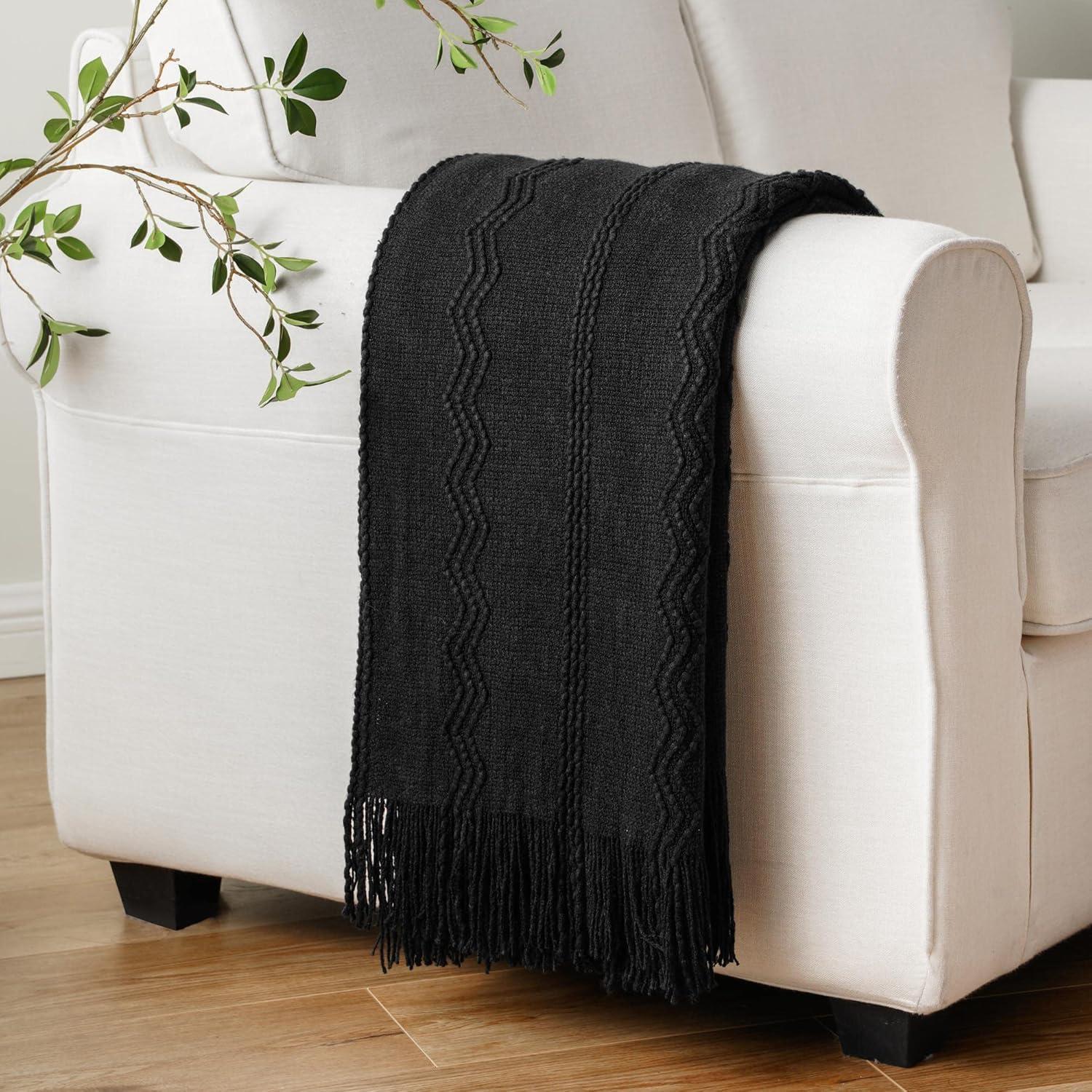 Battilo Home Throw Blanket for Couch, Textured Soft Throw Blankets, Decorative Knitted Blanket for Home Living Room Decor, 50"x60" | Wayfair