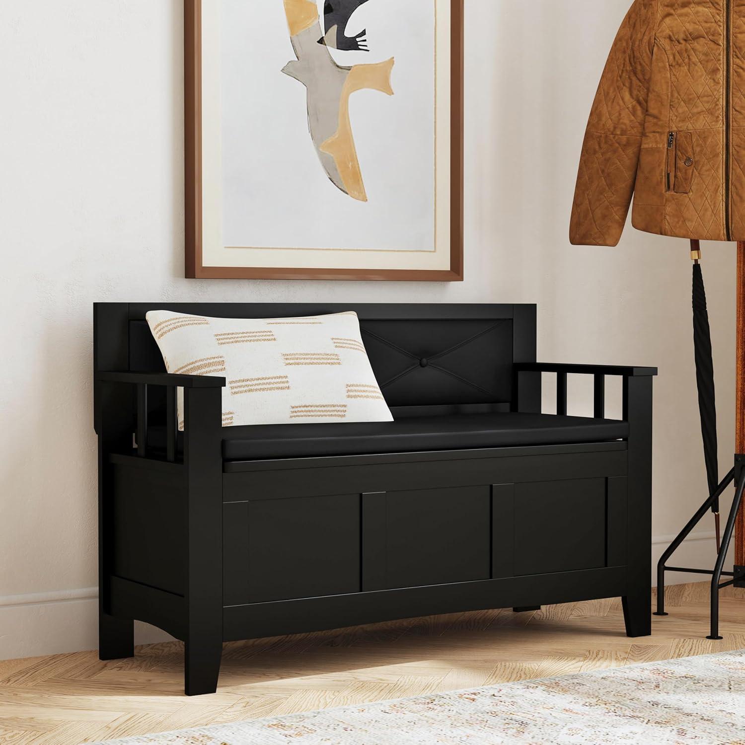 Vinyl Upholstered Storage Bench