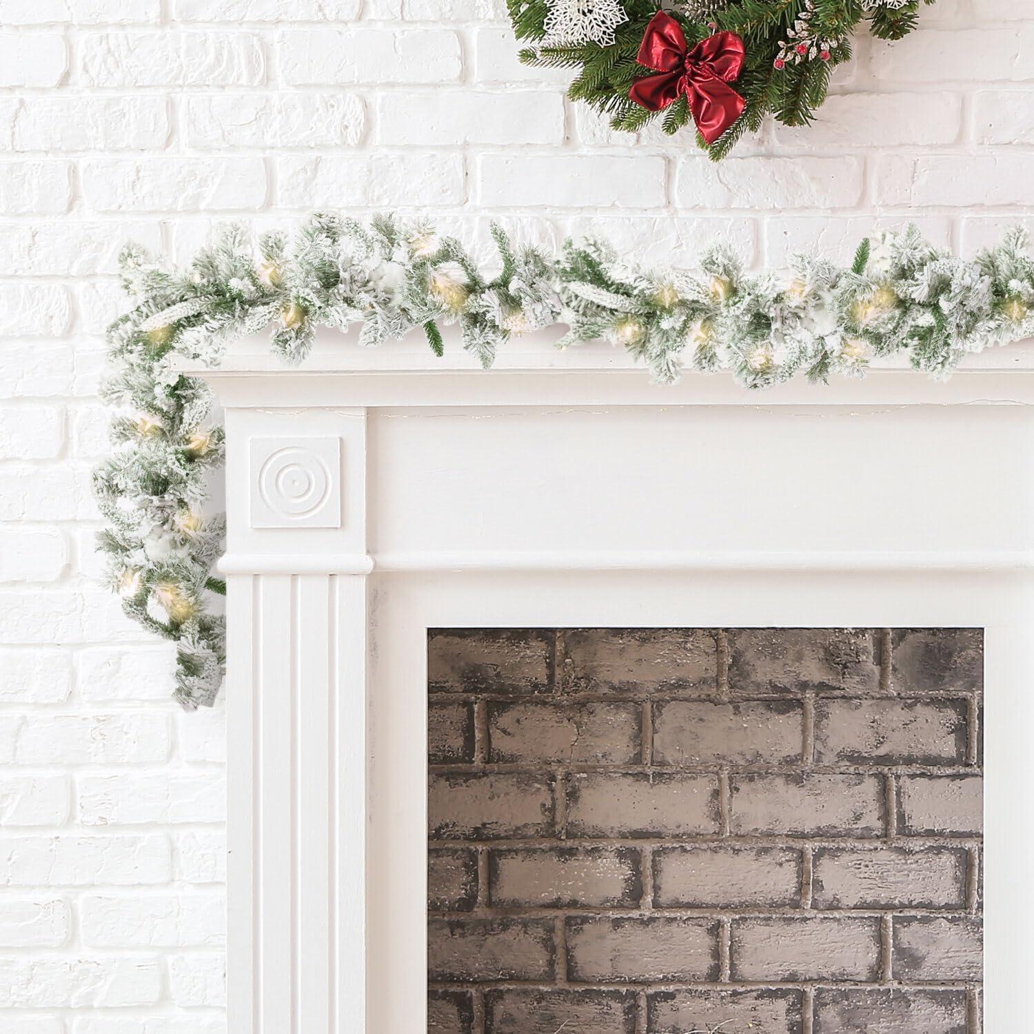 Fraser Hill Farm 108'' in. Lighted Faux Pine Garland