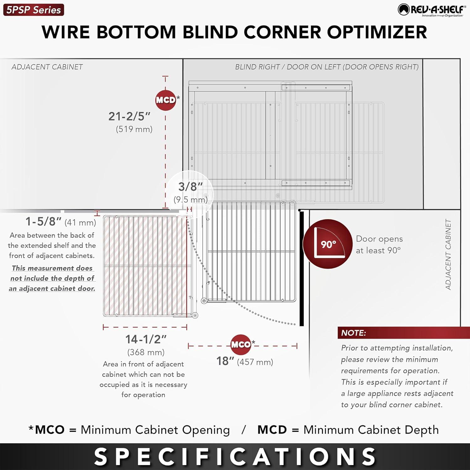 Rev-A-Shelf Rev-A-Shelf Blind Corner Kitchen Cabinet Organizer w/ Soft Close