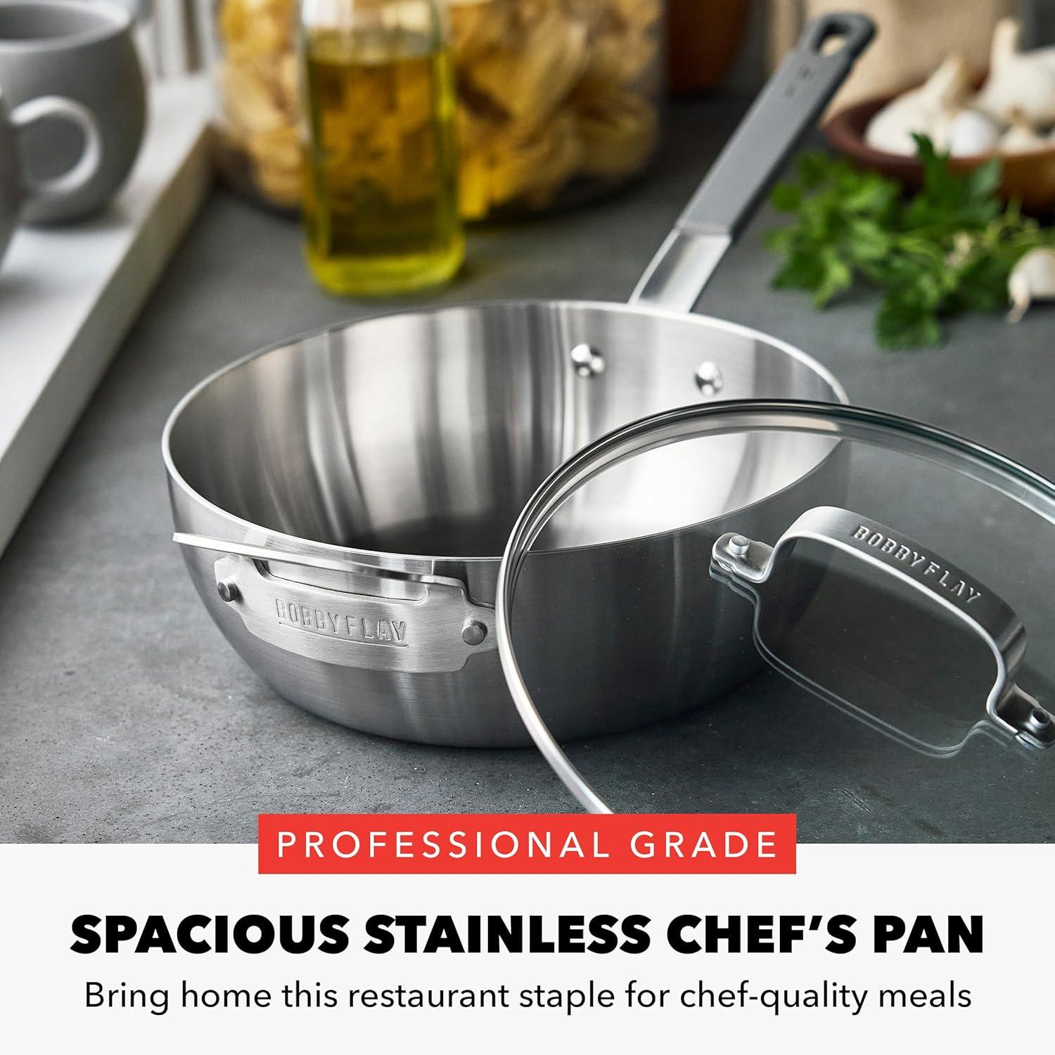 Bobby Flay by GreenPan 3.57QT Stainless Steel Chef’s Pan with Lid