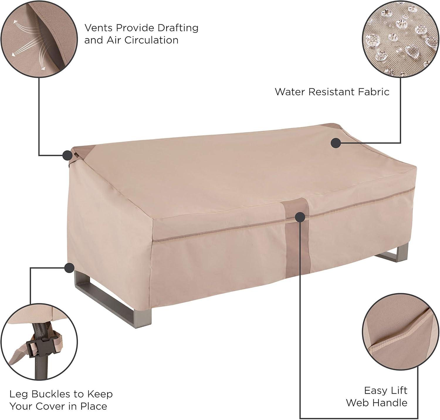 Modern Leisure Monterey 82.5" x 38" x 38" Beige Rectangle Patio Loveseat Cover with Water Resistant
