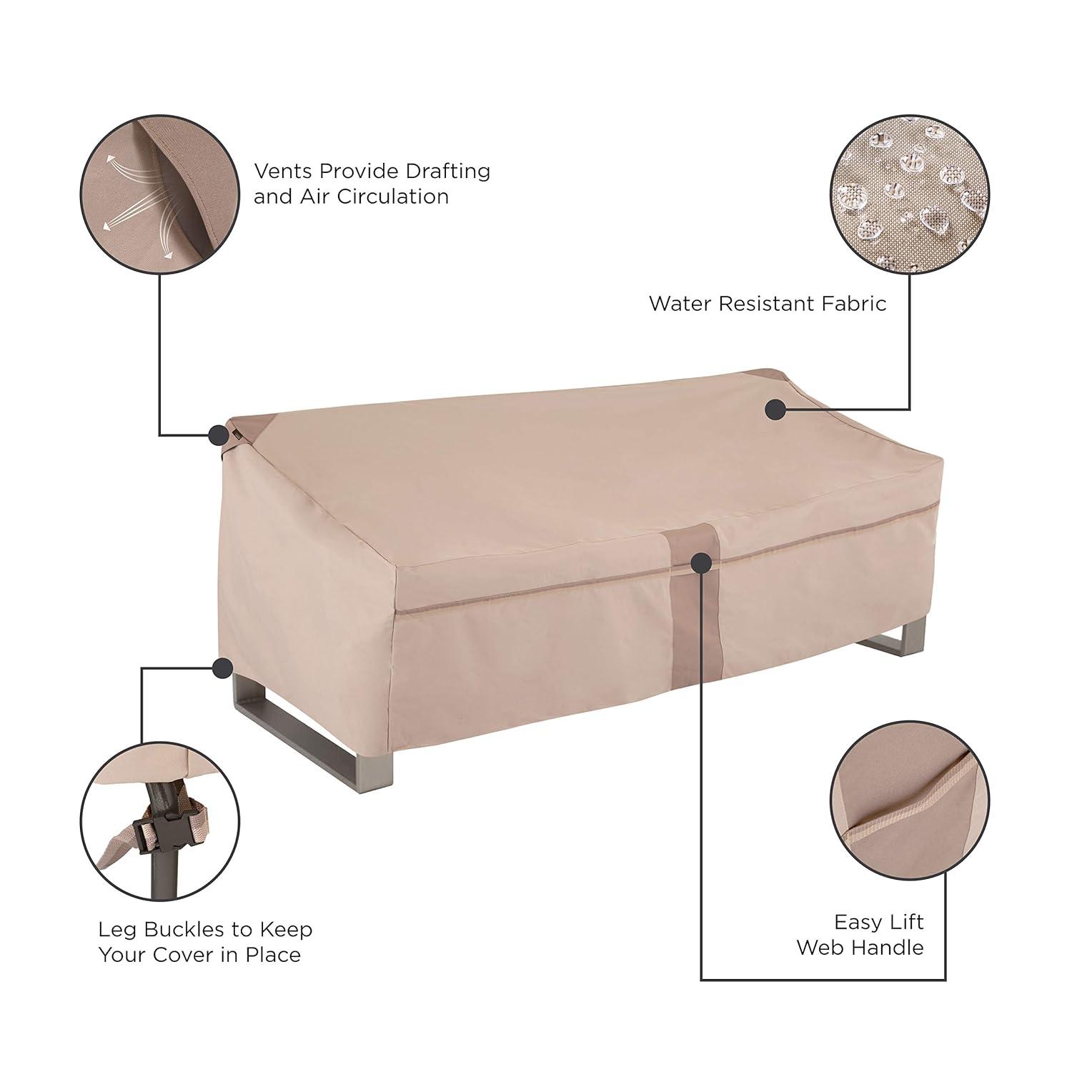 Modern Leisure Monterey 82.5" x 38" x 38" Beige Rectangle Patio Loveseat Cover with Water Resistant