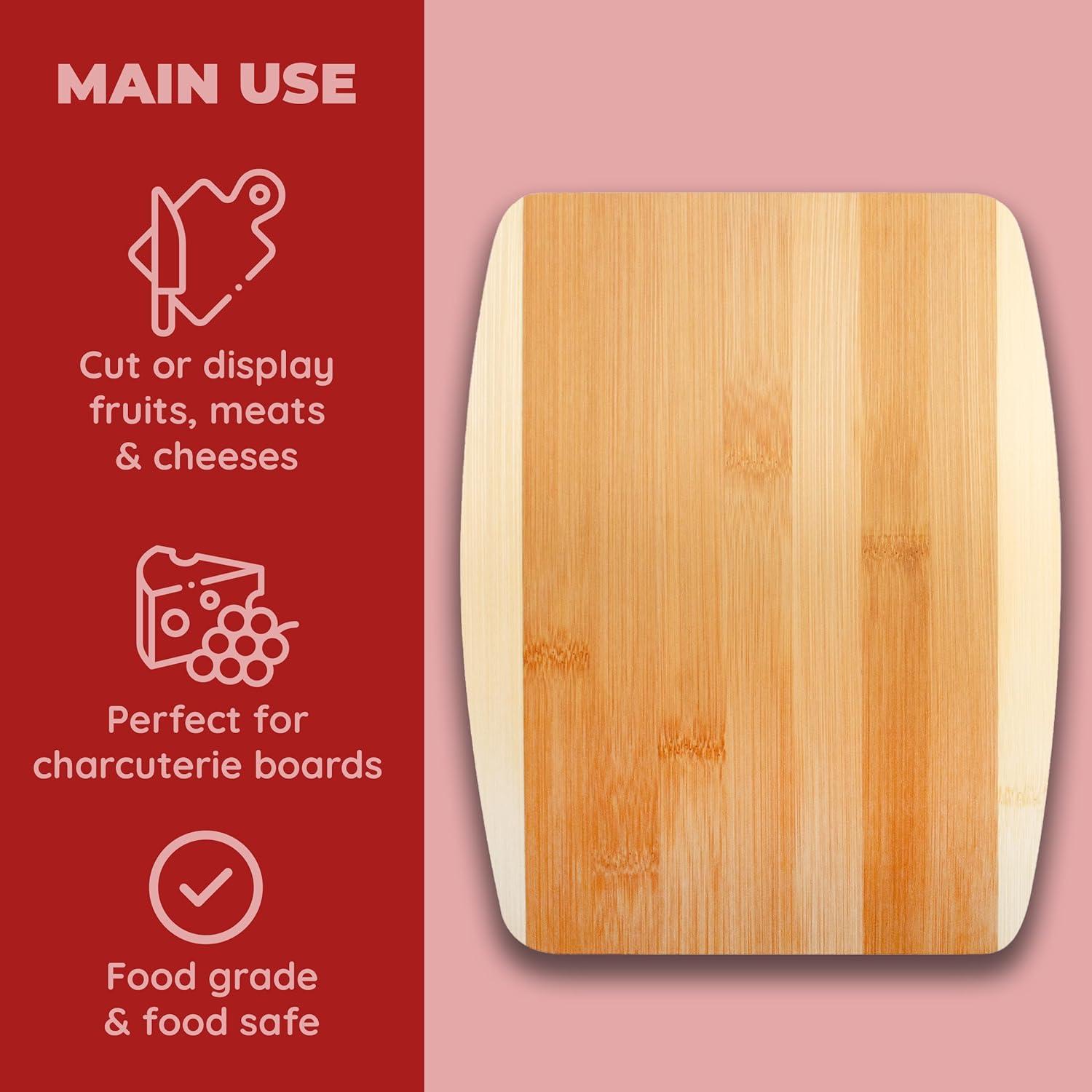 Bamboo Cutting Board, 8 x 10" Chopping Board: Great for Serving, Charcuterie, Eco-Friendly Wood Cutting Boards