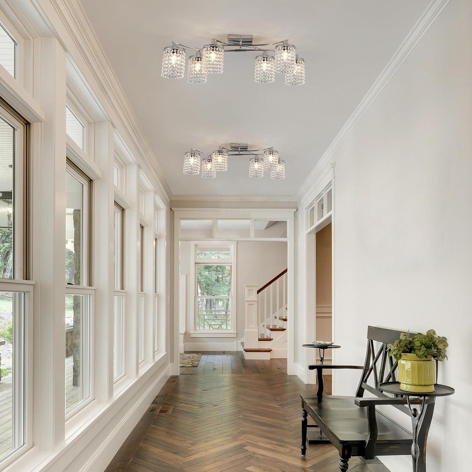 Mercer41 6 - Light 35.03" Dimmable Crystal Flush Mount