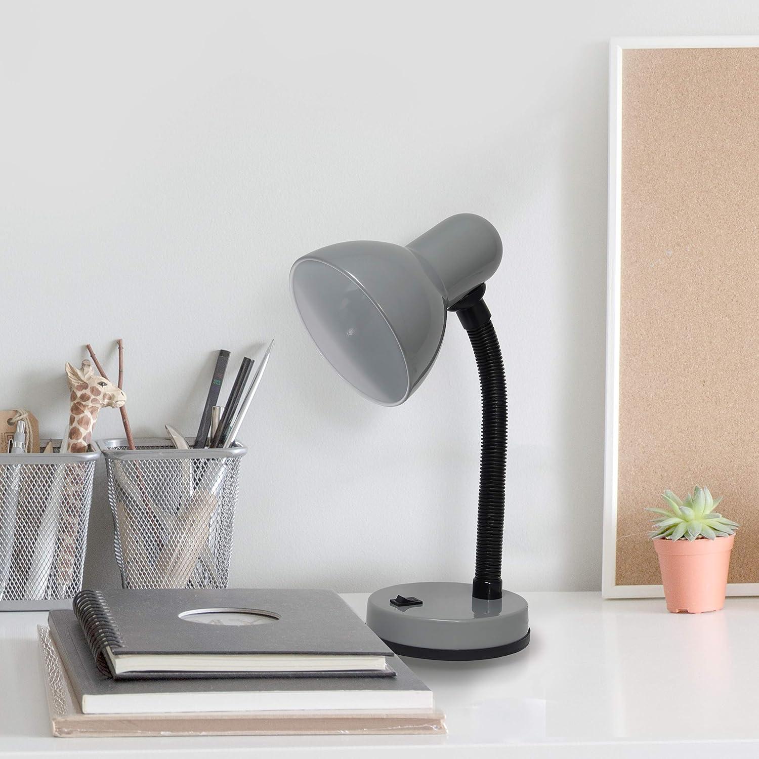 Basic Metal Desk Lamp with Flexible Hose Neck - Simple Designs