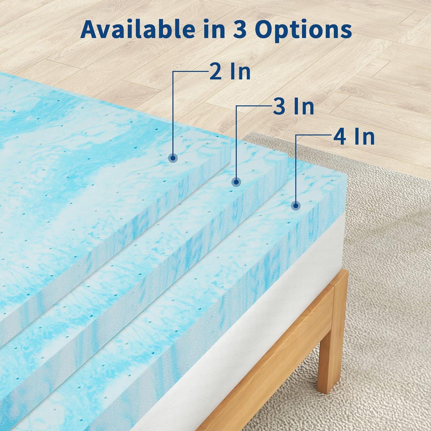 Twin 2-Inch Gel Memory Foam Mattress Topper