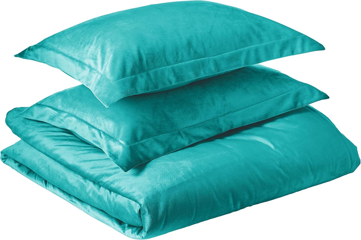 Emerald Green Velvet Queen Bedspread Cover Set