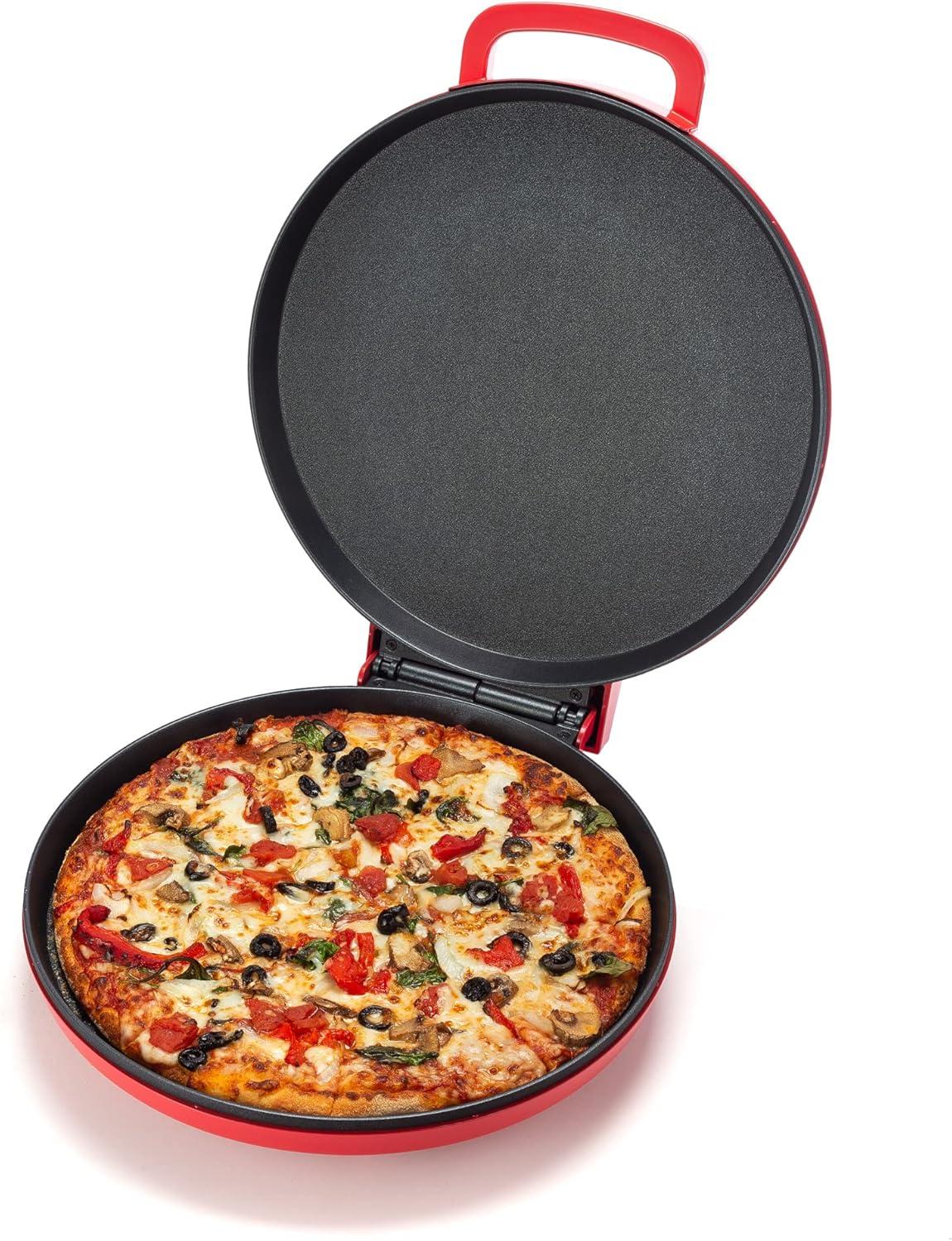 Zenith Red Non-Stick Electric Pizza Maker and Grill