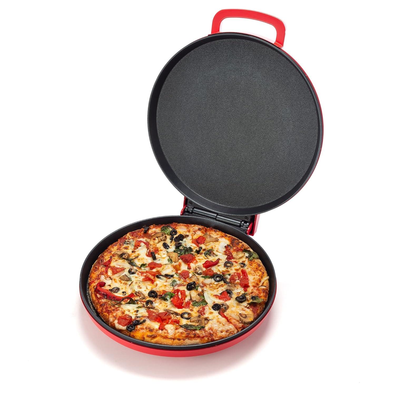 Zenith Red Non-Stick Electric Pizza Maker and Grill