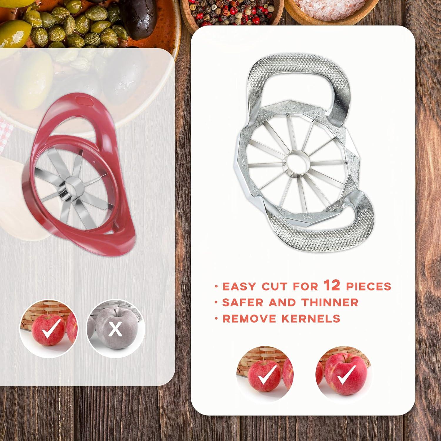 Apple Slicer, HEAVY DUTY Apple Corer, 8-Blade Stainless Steel Apple Cutter Divider Pitter ，Sturdy and Sharp