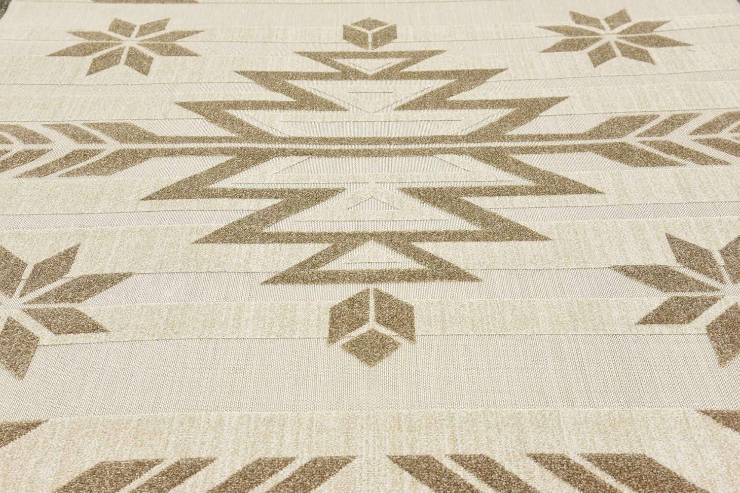 Unique Loom 7' 0 x 10' 0 Beige Outdoor Modern Albuquerque Area Rug