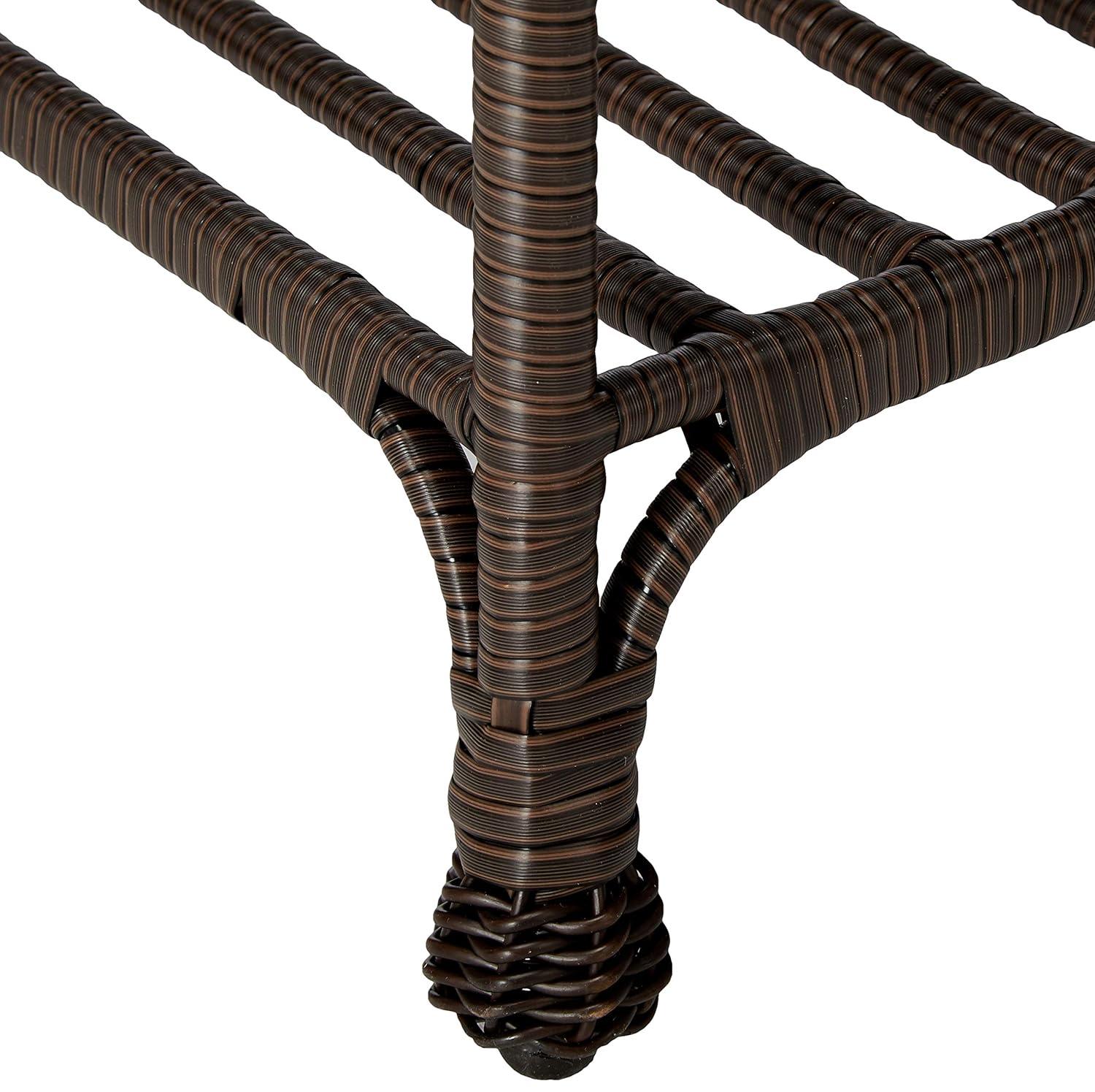 Wicker Lane  Outdoor Espresso Wicker Patio Furniture End Table