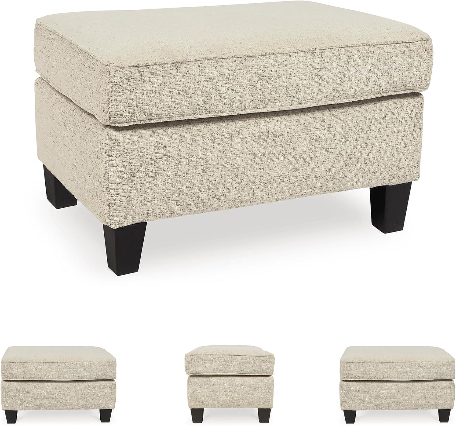 Oversized Abinger Accent Ottoman Natural - Signature Design by Ashley: Modern Square Upholstered Bench, Textured Finish