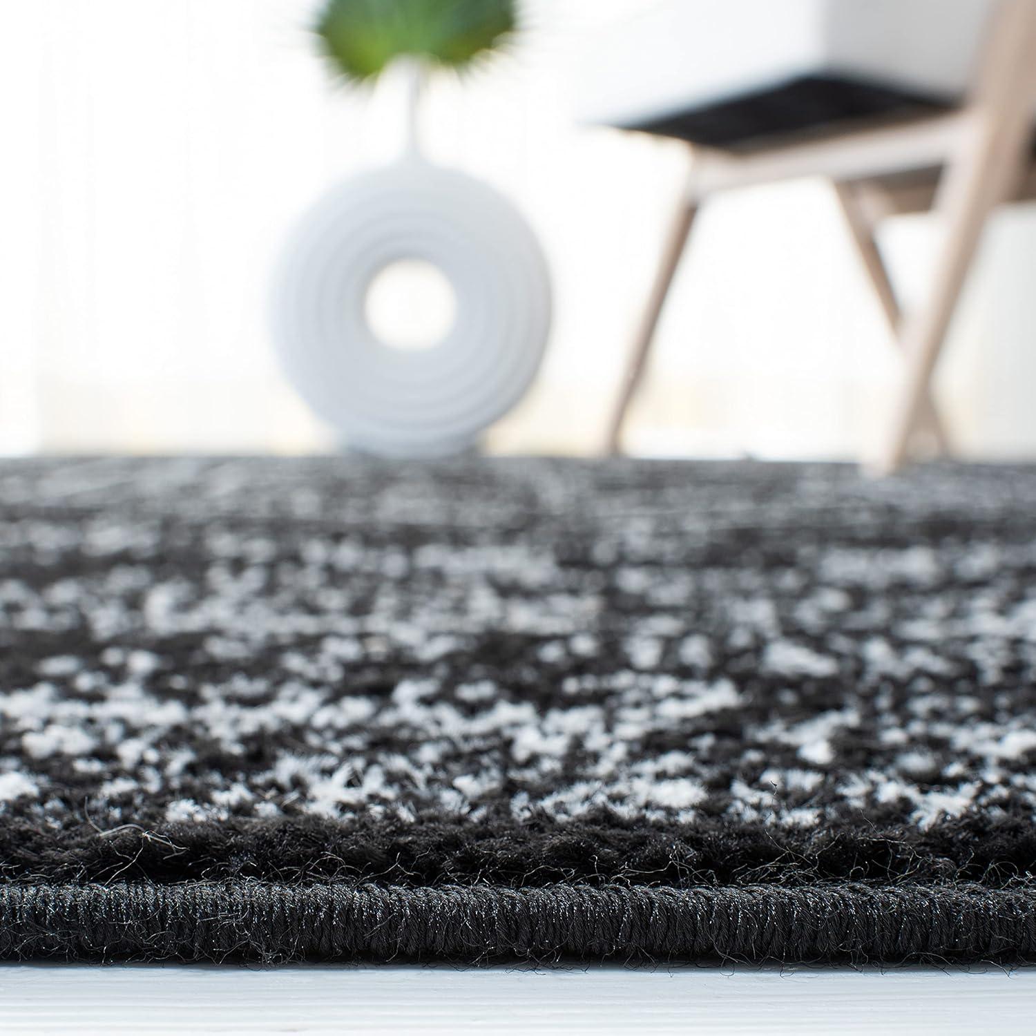 Adirondack ADR108 Power Loomed Area Rug - Black/Ivory - 5'1"x7'6" - Safavieh.