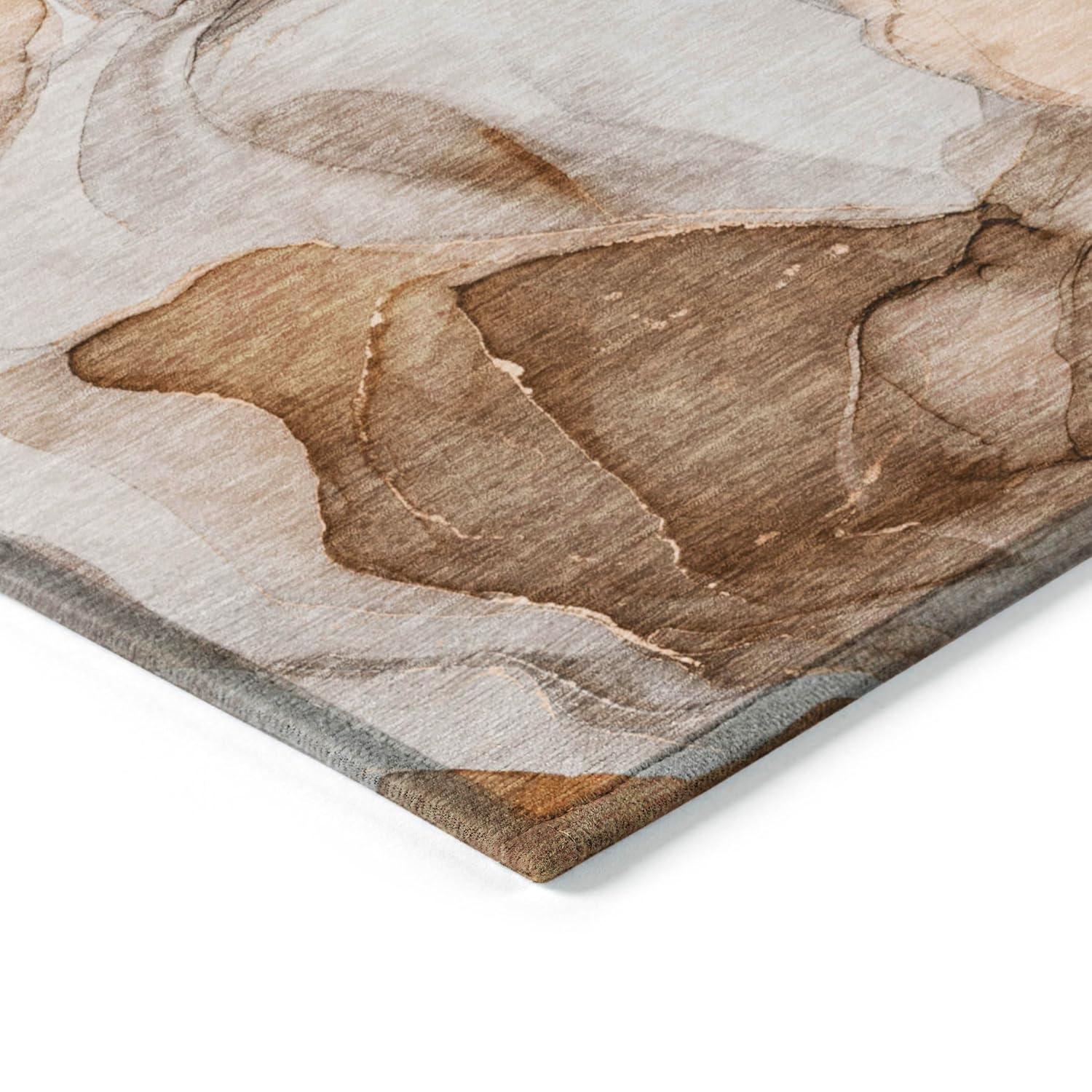 Addison Rugs Chantille Indoor/Outdoor Transitional Watercolors Orange Washable Rectangle Rug, 1'8" x 2'6"