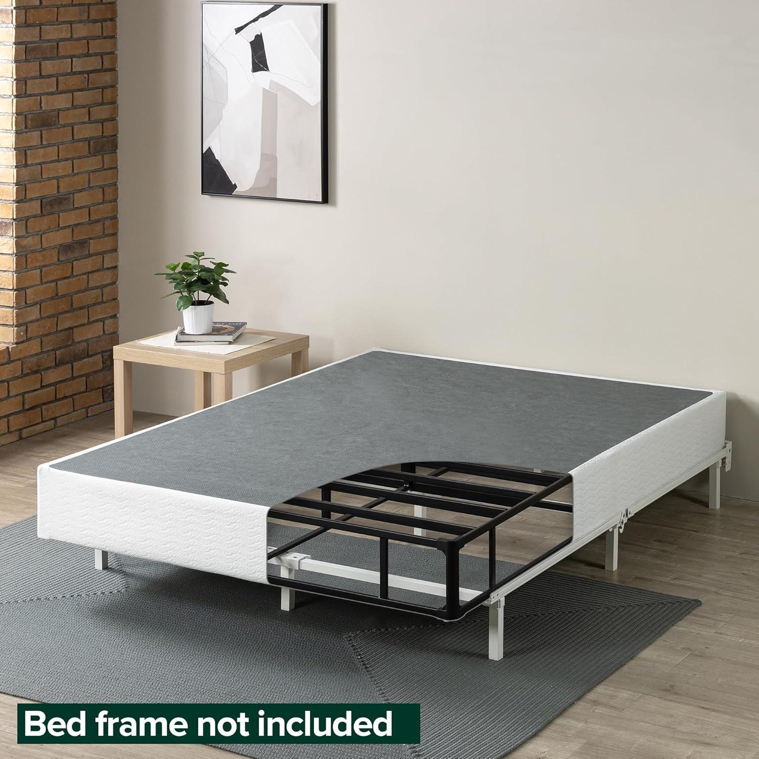 Twin Gray Metal Smart Box Spring with Quick Assembly