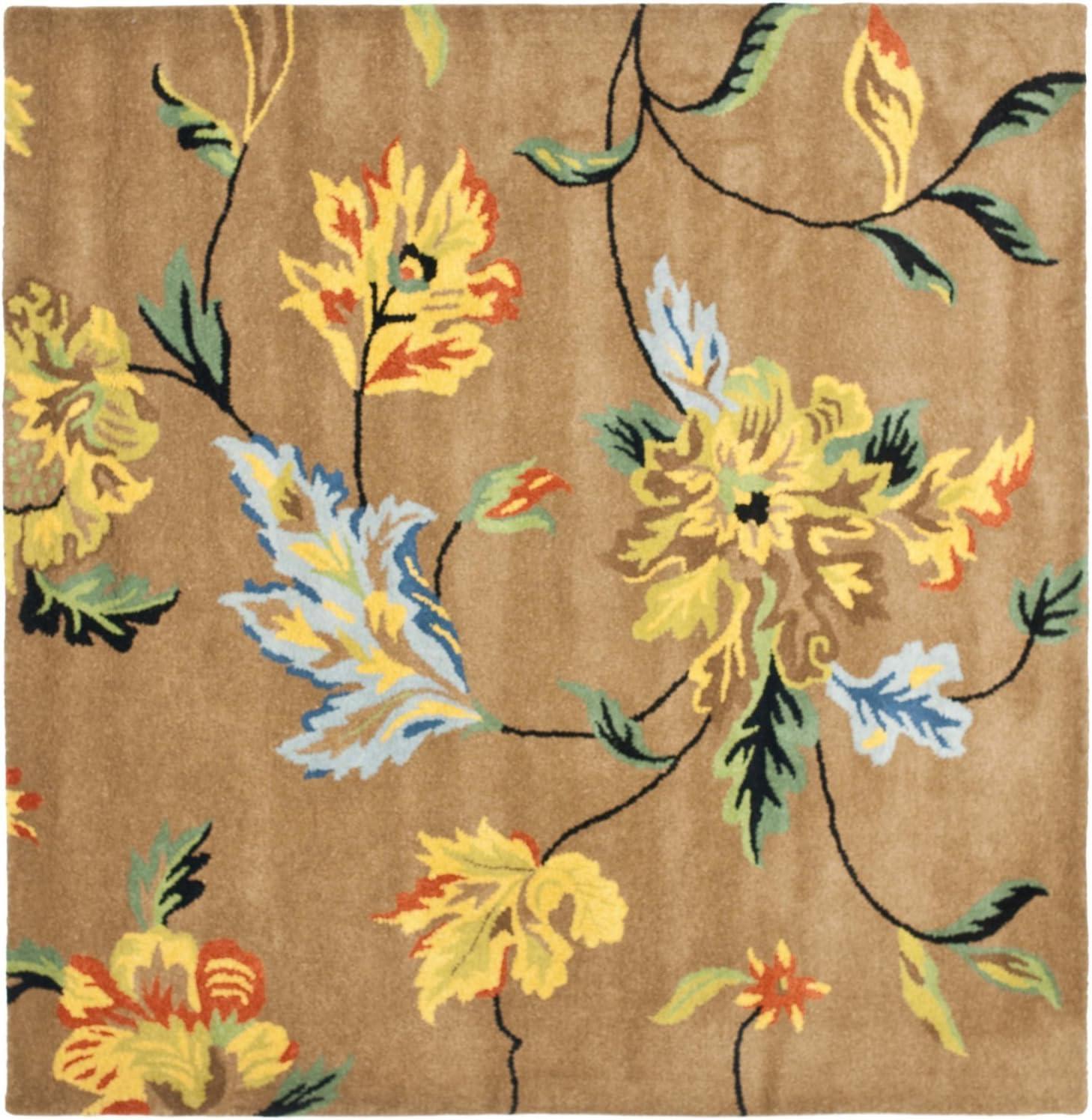 SAFAVIEH Soho Colin Floral Wool Area Rug, Brown/Multi, 8'3" x 11'