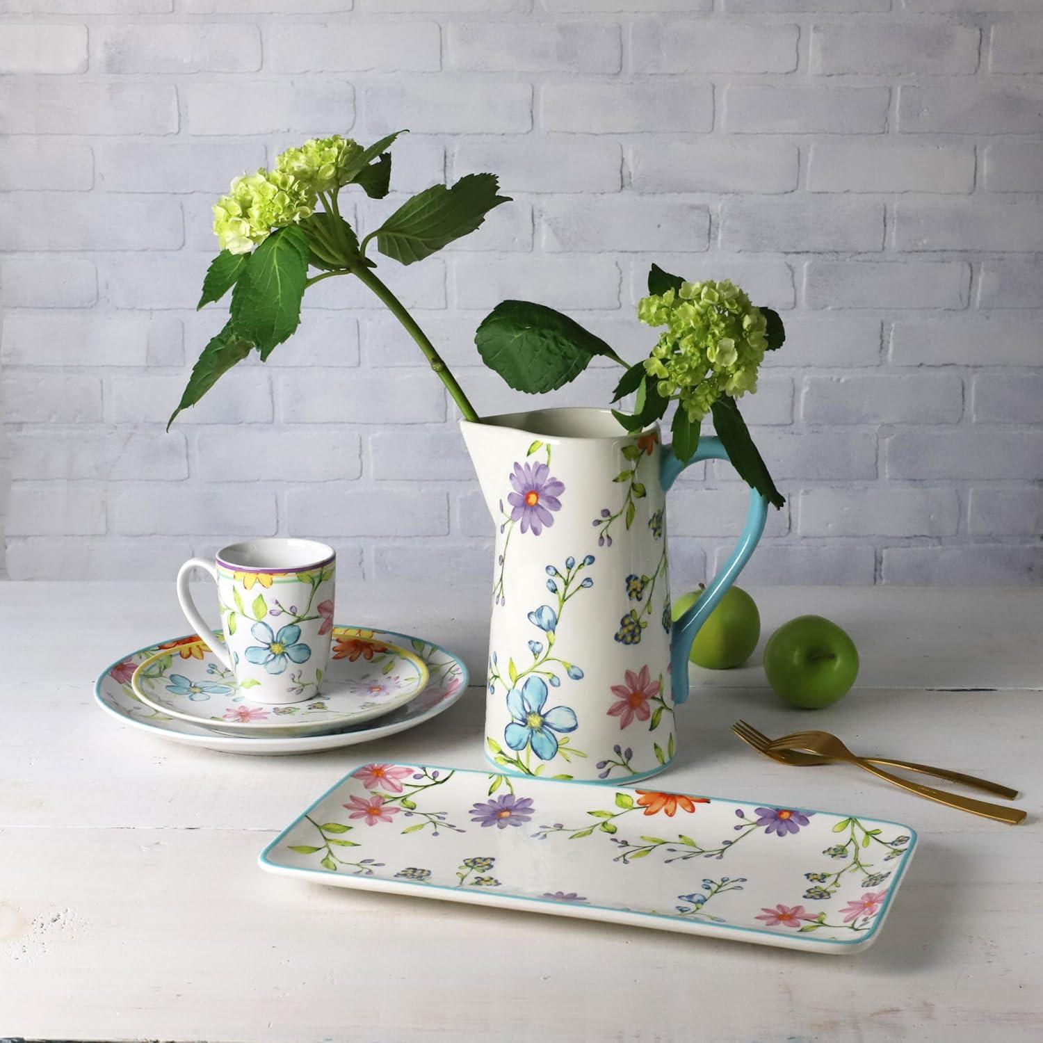 Euro Ceramica Charlotte 14.5-Inch Rectangular Serving Tray