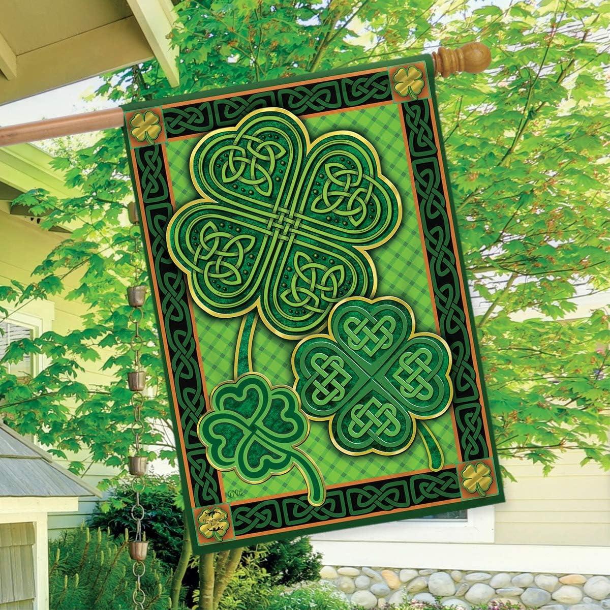 Briarwood Lane Celtic Shamrocks St. Patrick's Day House Flag Iris