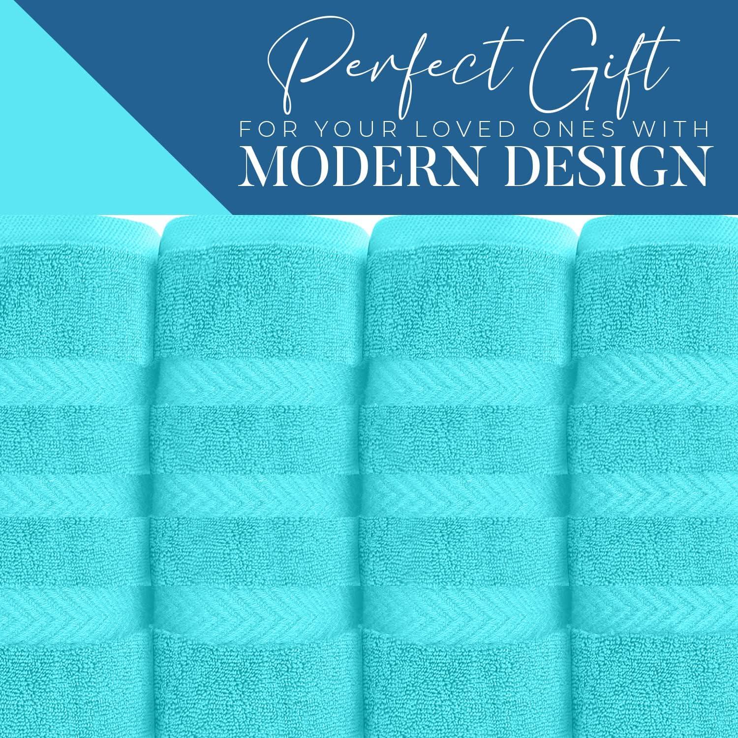 White Classic Luxury 100% Huge Cotton Bath Sheets Set of 2 - 35x70" Aqua