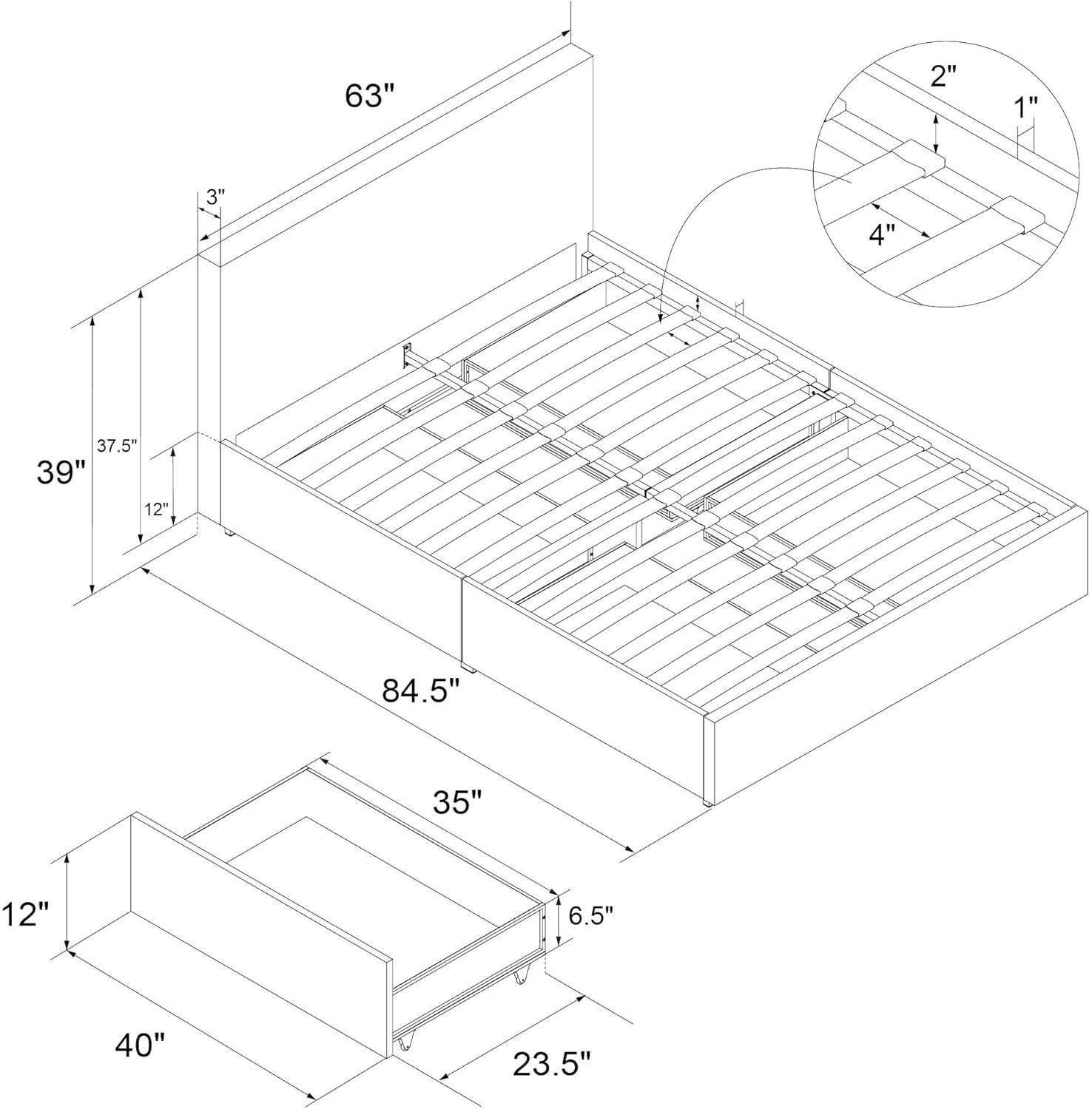 Kelly Upholstered Platform Storage Bed