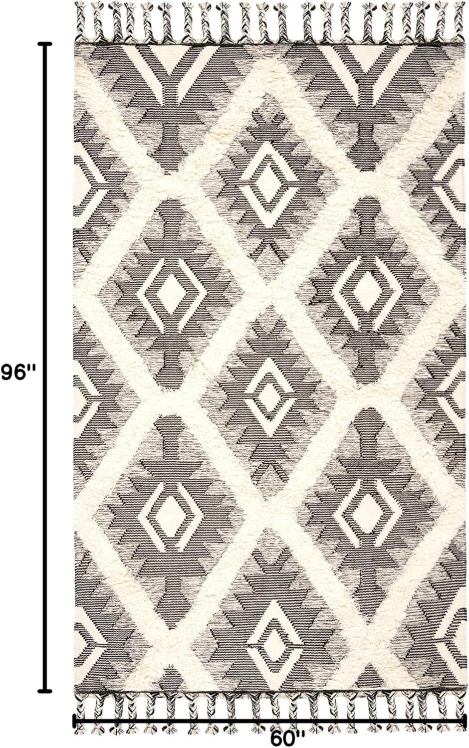 Foundry Select Cedarvale Kenya Hand Knotted Wool/Cotton Southwestern Rug in Ivory/Black