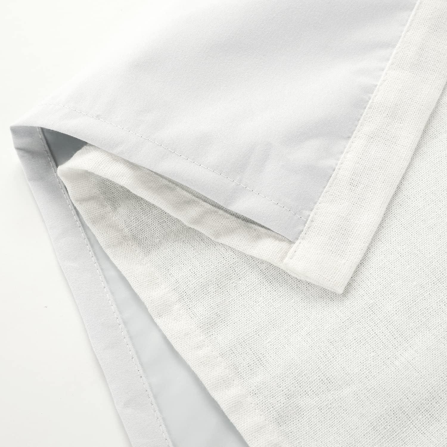 Lush Decor Linen Button Cotton Blend Blackout Thermal Rod Pocket Single Curtain Panel