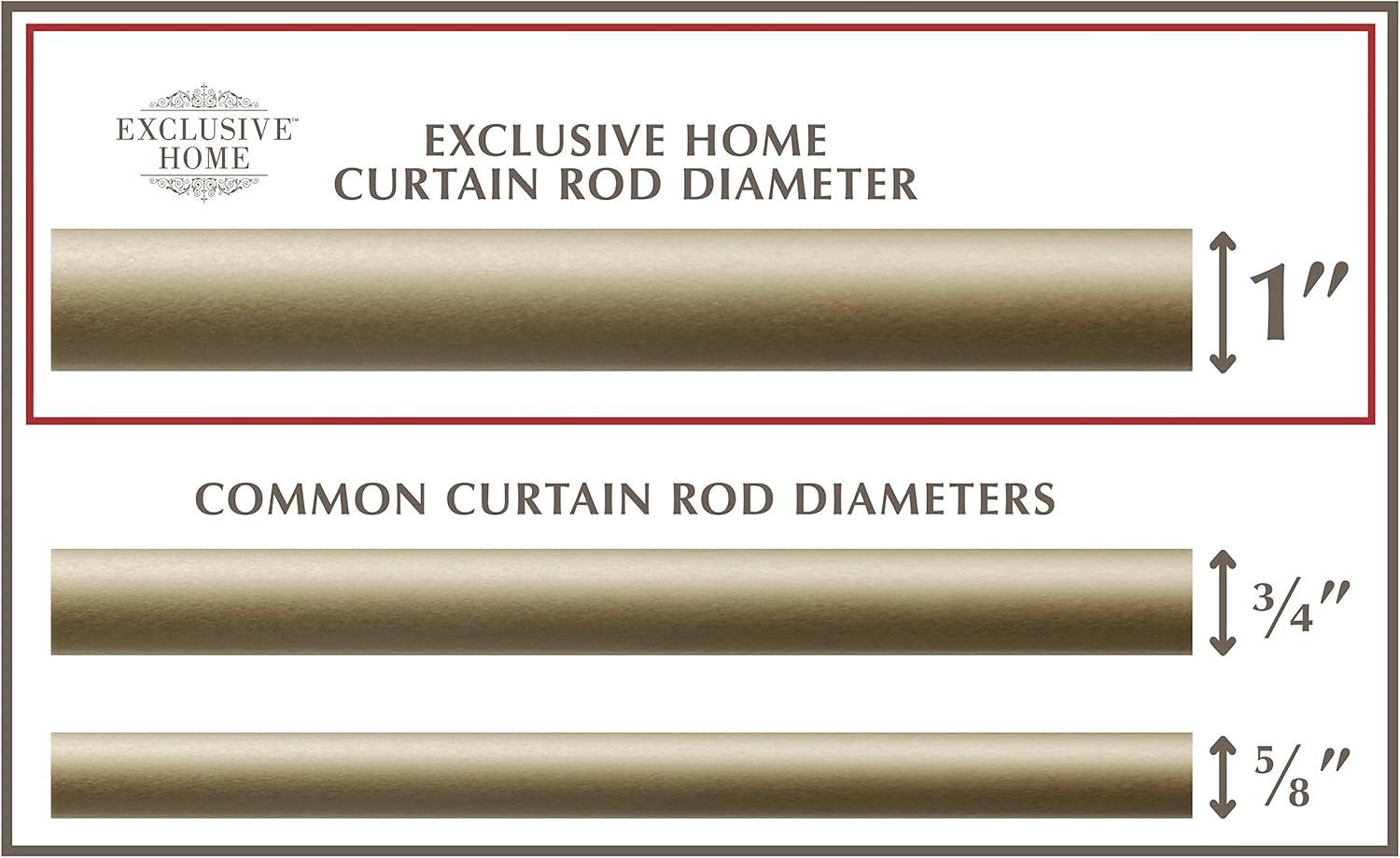 Gold Adjustable Curtain Rod with Square Finials, 66"-120"