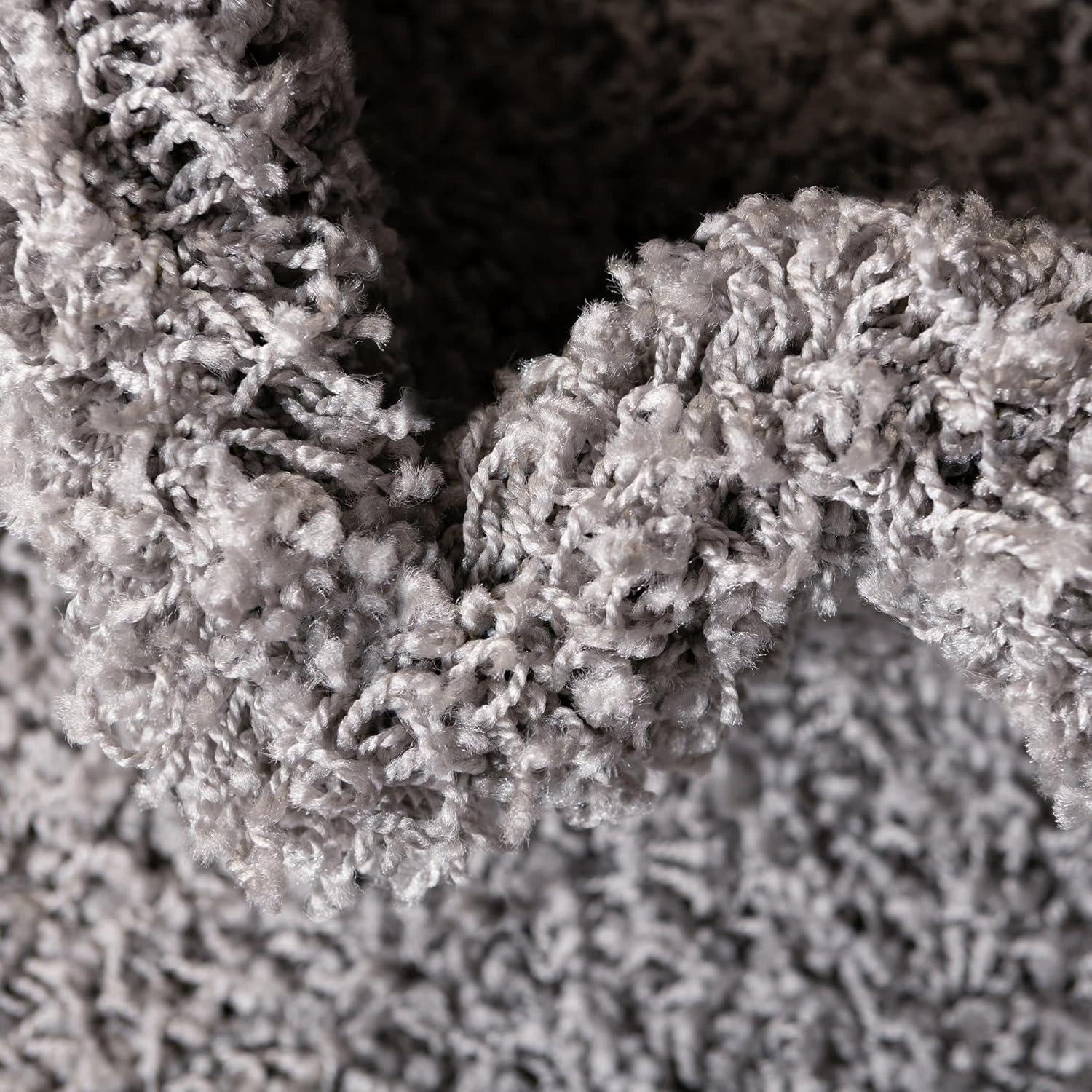 Unique Loom Solid Shag Collection Area Rug (2' x 6' 5" Runner, Cloud Gray)