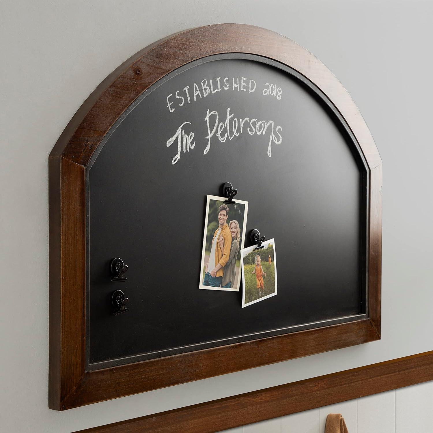 Kate and Laurel Haldron Framed Magnetic Chalkboard, 36x24, Walnut Brown