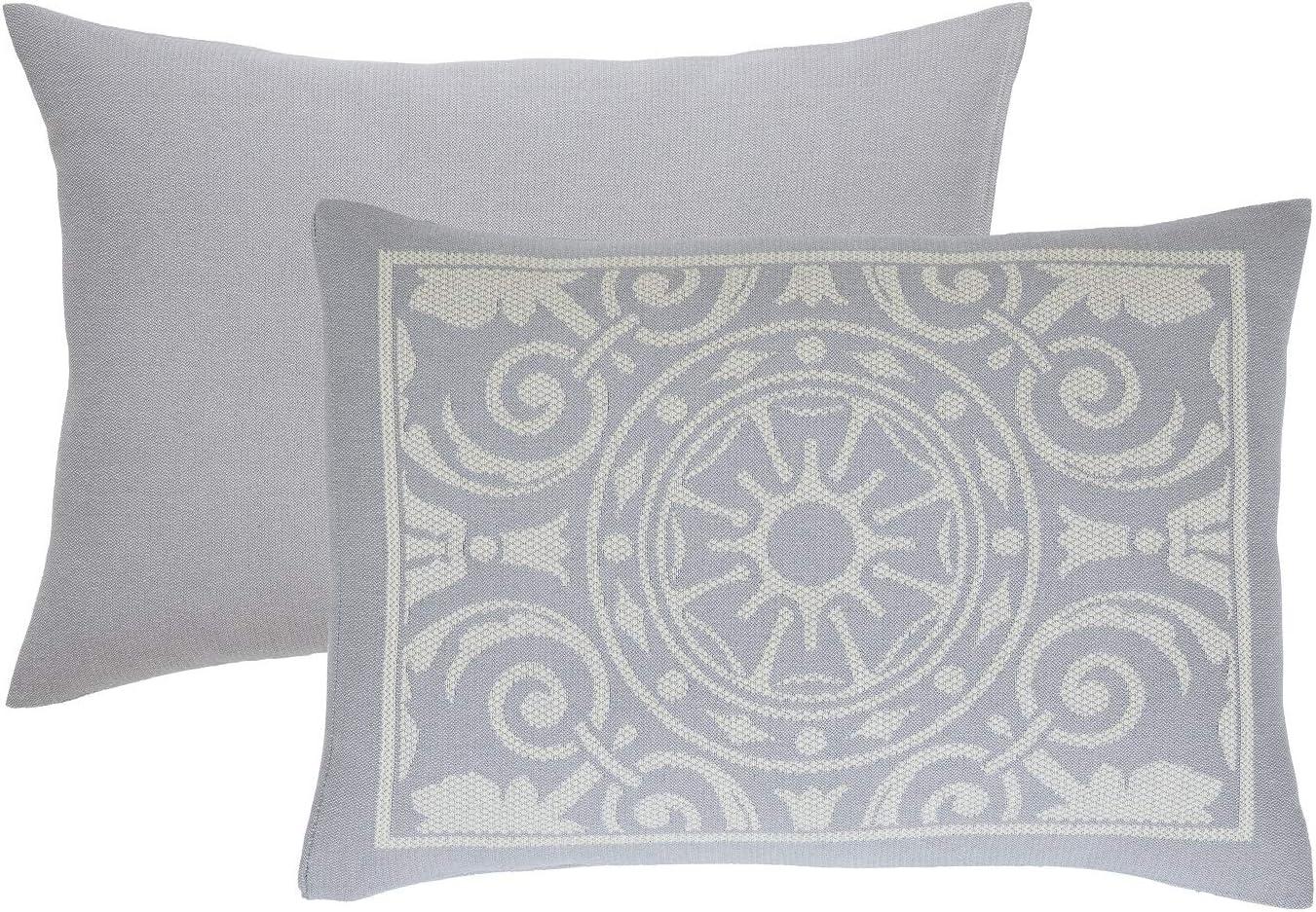 Slate Blue Cotton Blend Jacquard Medallion Bedspread Set